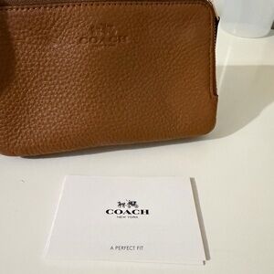 Coach Tan Leather Wristlet